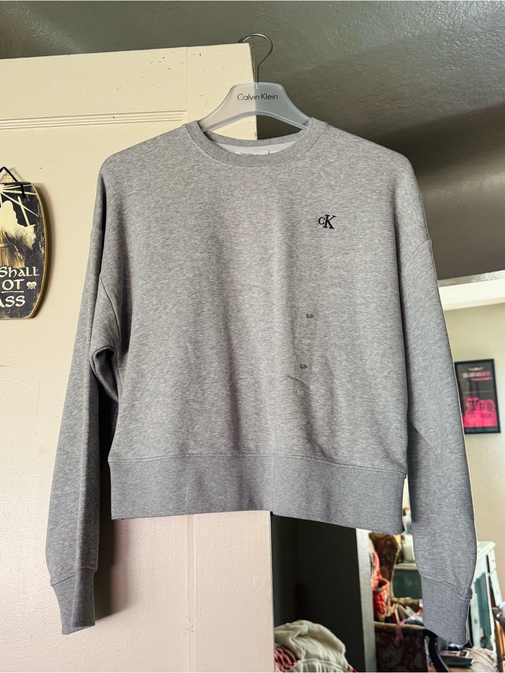 Calvin Klein Women’s Gray Crewneck Sweatshirt - Classic cK Logo - brand new, tag